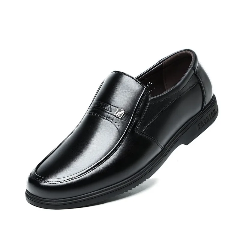

Whoholl Spring New Fashion Men Dress Shoes Leather Buckle Strap Elegant Business Office Wedding Shoes Pointed Toe Size 38-43