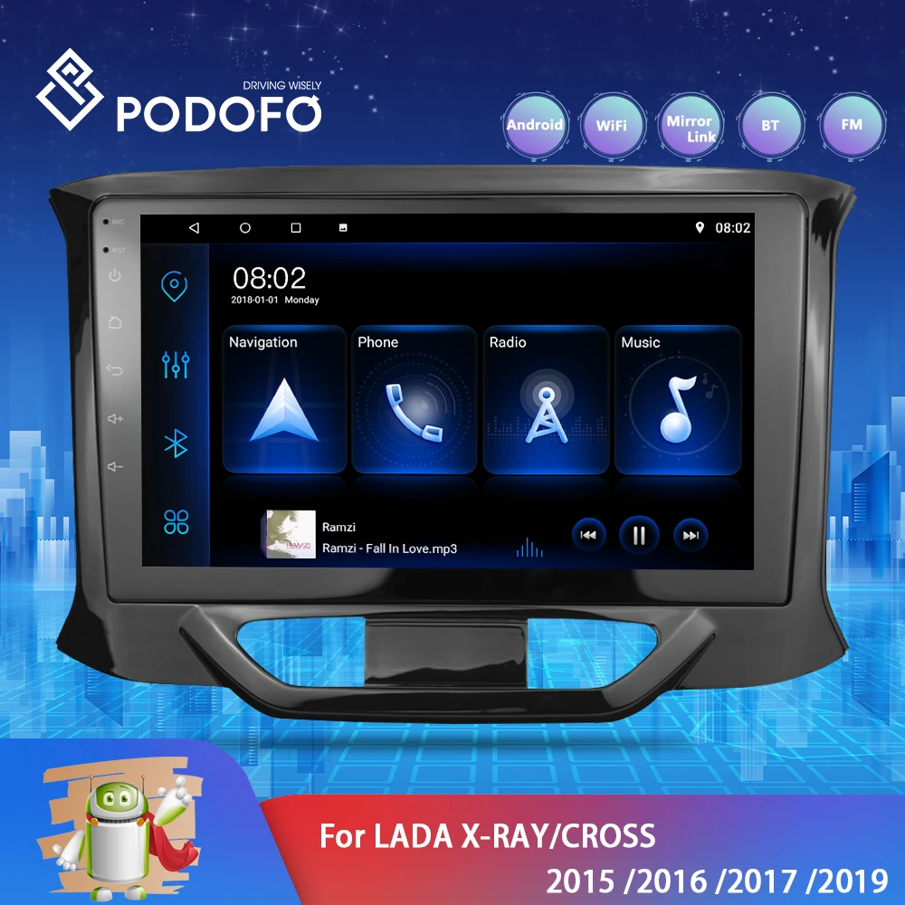 Автомагнитола Podofo 2din мультимедийный проигрыватель с GPS-навигацией без dvd для LADA