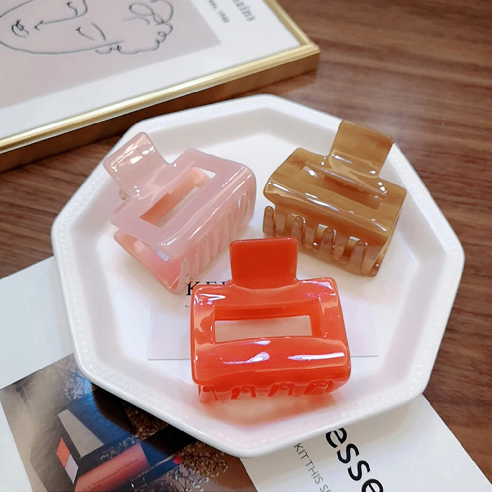 

Acetate Acid Hair Claws Leopard Grain Hair Clamps Simple Temperament Big Square Hair Crabs Korean Retro Hair Accessories