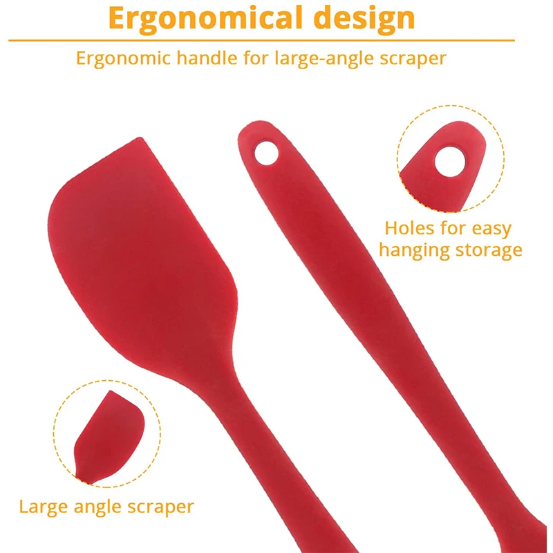 Антипригарный силиконовый шпатель термостойкий скребок для выпечки готовки и