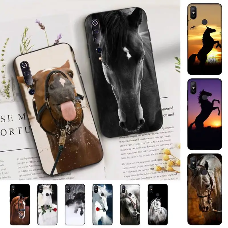

FHNBLJ Horse animal painting pattern Phone Case for Xiaomi mi 5 6 8 9 10 lite pro SE Mix 2s 3 F1 Max2 3