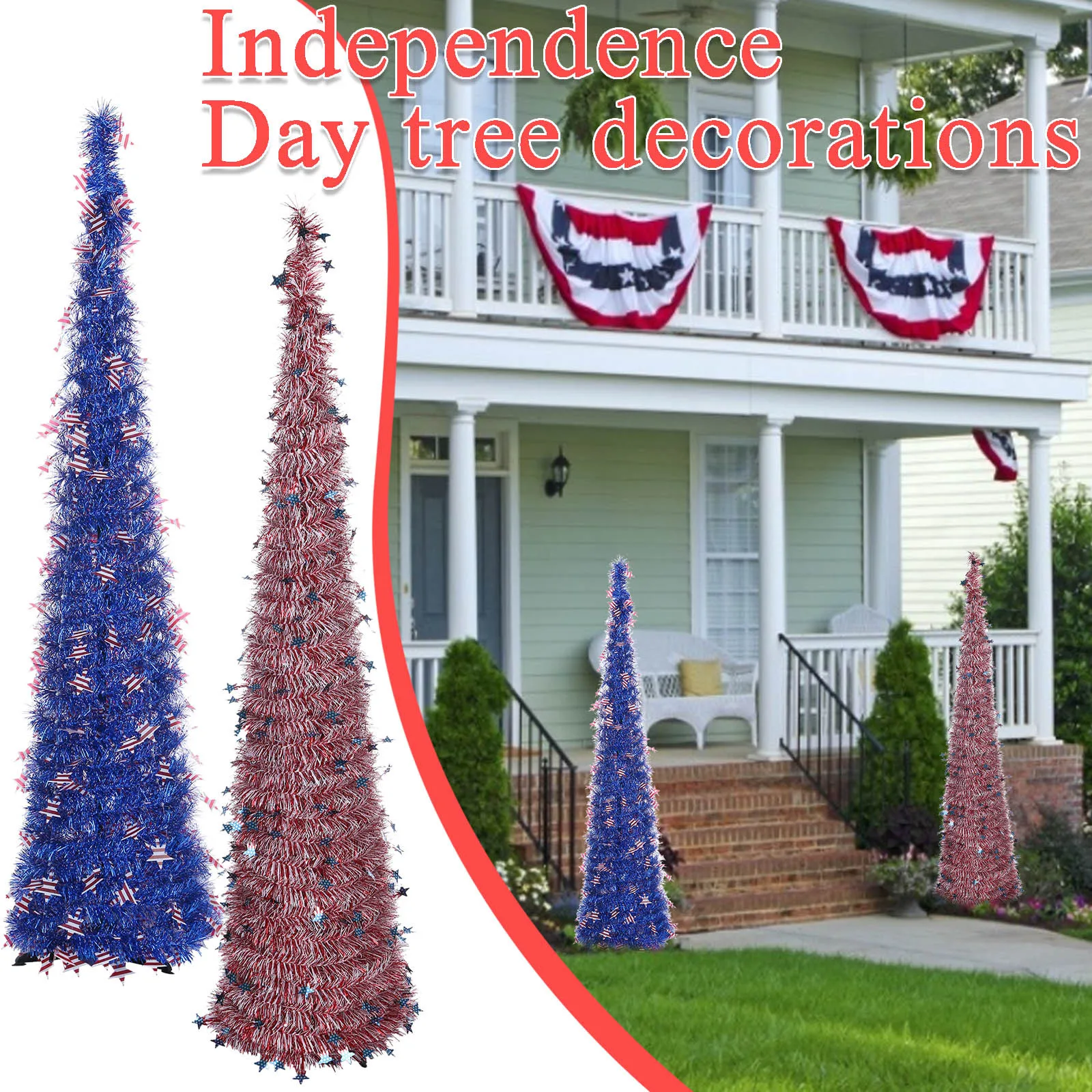 

Garden Decoration Outdoor Independence Day Garden Decoration Festive Family Colored Decoration Tree Home Accessories Drop Ship