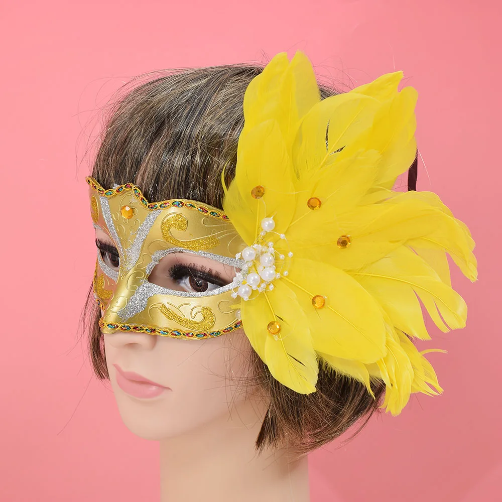 Новая маска для маскарада с искусственными перьями подарок на день рождения |