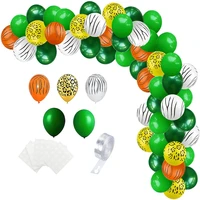 100PCS Children's Party Party Balloons Forest Animal Theme Party Children Birthday Party Balloons Green Latex Balloon Chain Set