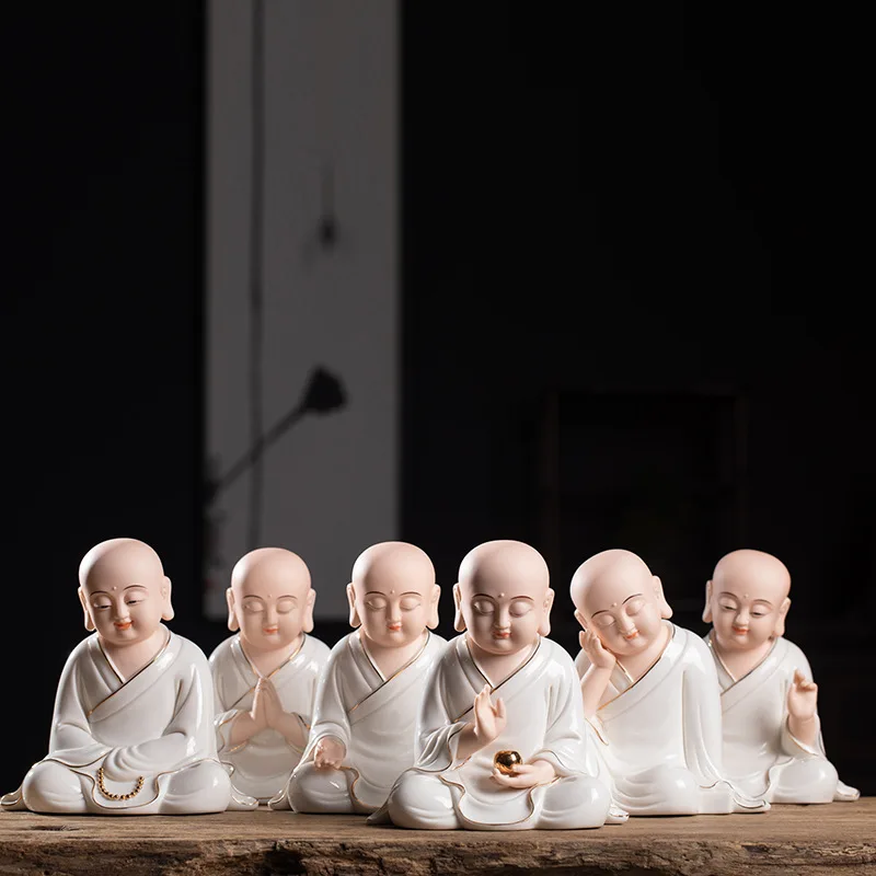 

Керамика статуя Будды из мультфильма «Холодное сердце» маленький начинающих фигурка монаха, современное искусство с изображением милых Ук...