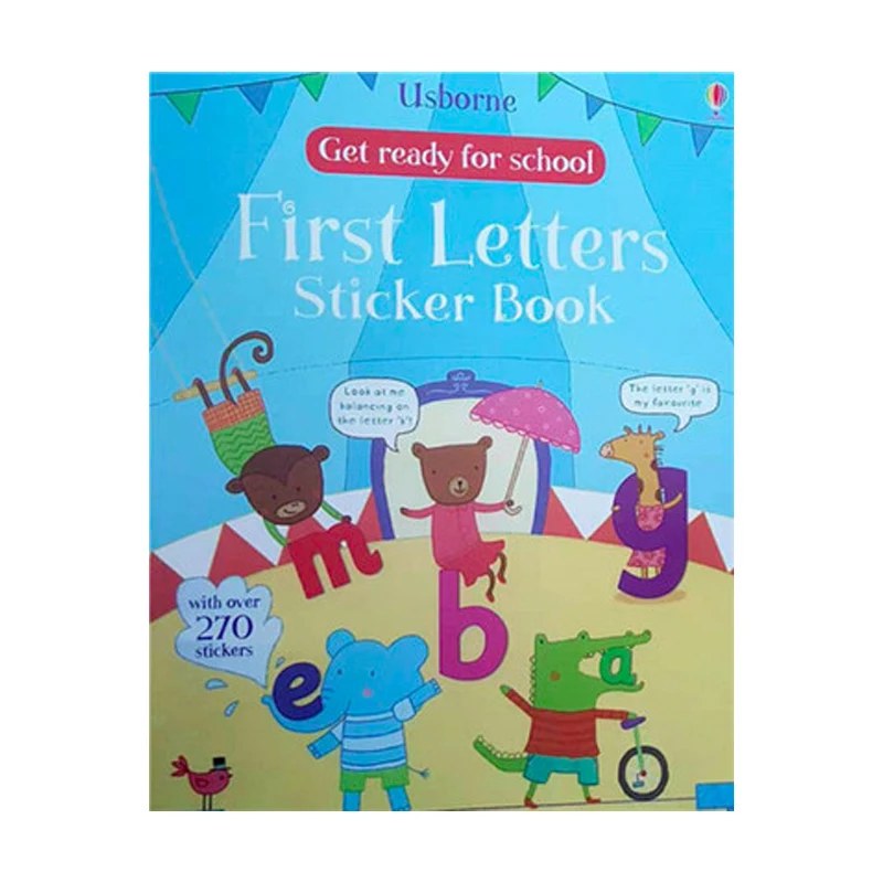 

Usborne приготовьтесь к школе, книга с первыми буквами и наклейками, раскраска на английском языке, книга с изображениями для детей