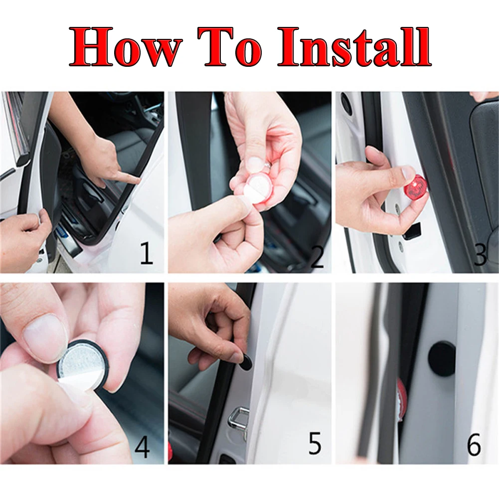 

Car Door Light 4pcs Car 5-LED Door Open Warning Lamp Strobe Flash Anti-collision Safety Light Car Accessories Ambient Light Car