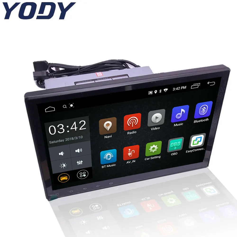 YODY один 1 Din 10 дюймов Android 9 0 автомобильный радиоприемник стерео сенсорный экран gps