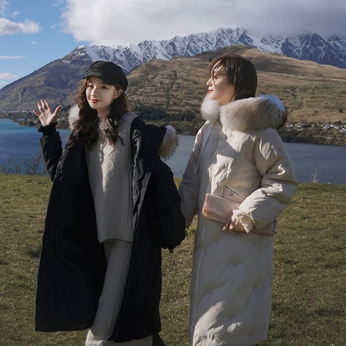 

New Down Jacket, Snowflake Embroidered Bread Jacket, Medium And Long Korean Cotton Jacket