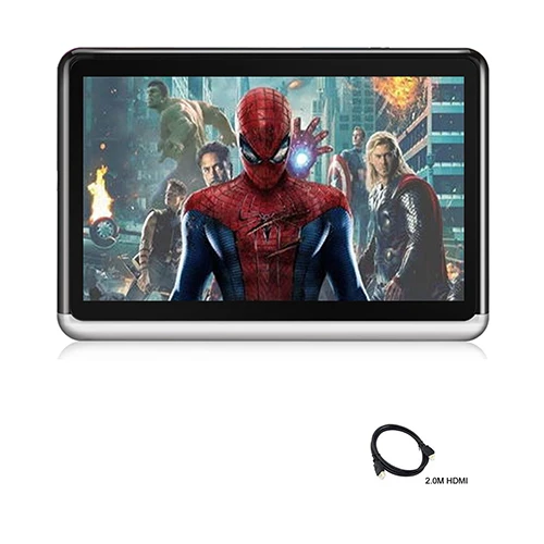 with 2.0m HDMI wire YAZH, Android 6,0, 4500 мА/ч, аккумулятор, автомобильный подголовник, монитор, 1 шт., 1080 HD, с Wi-Fi, Bluetooth, HDMI, выход, USB, SD карта, без cd, DVD плеера - Цвет: with 2.0m HDMI wire