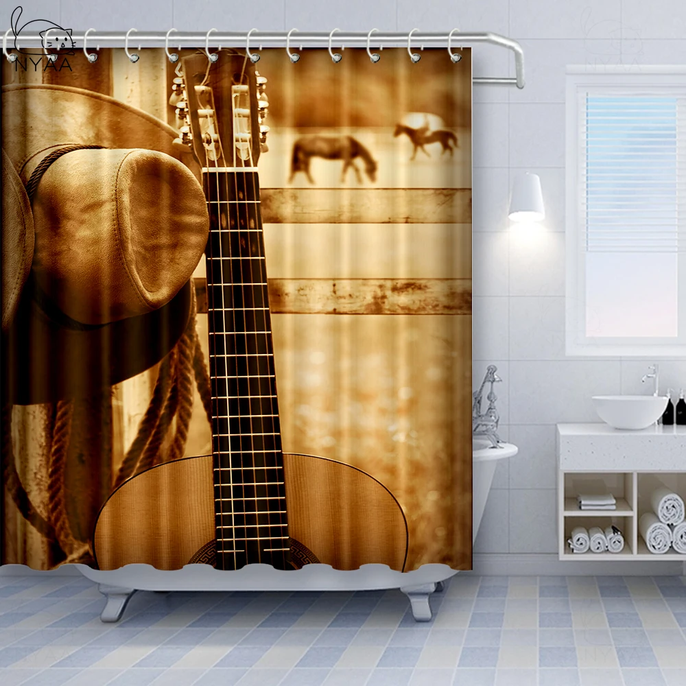 Штора для душа Vixm в западном стиле ковбойские сапоги американском Техасском