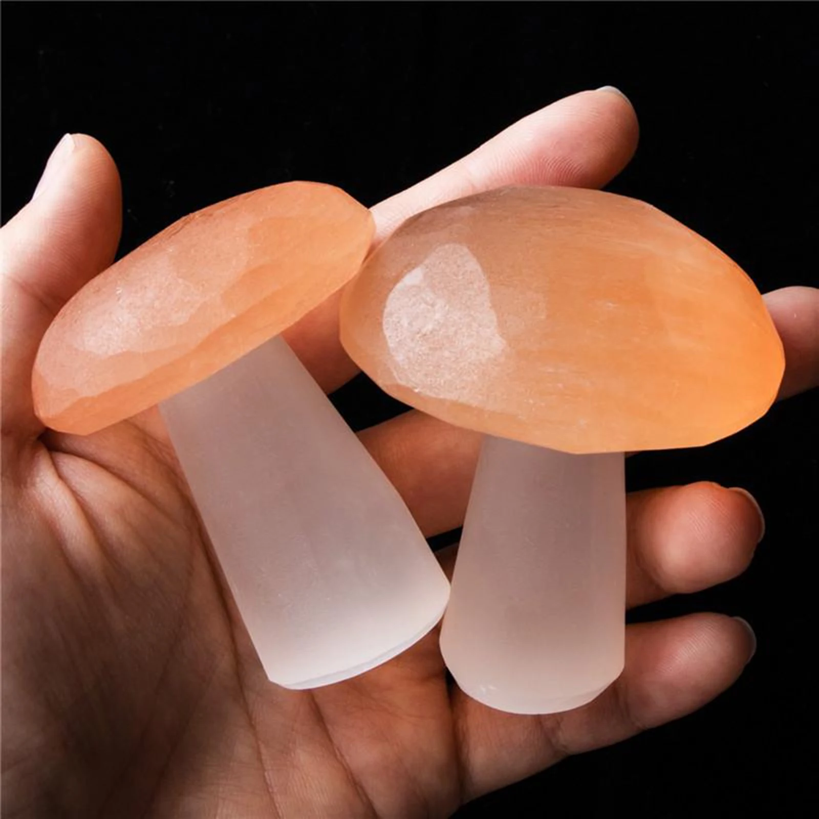 

Natural Quartz Stone Selenite Carved Mushroom Crystal Polished Mushroom Stone for Home Office Decoration Polished Mushroom