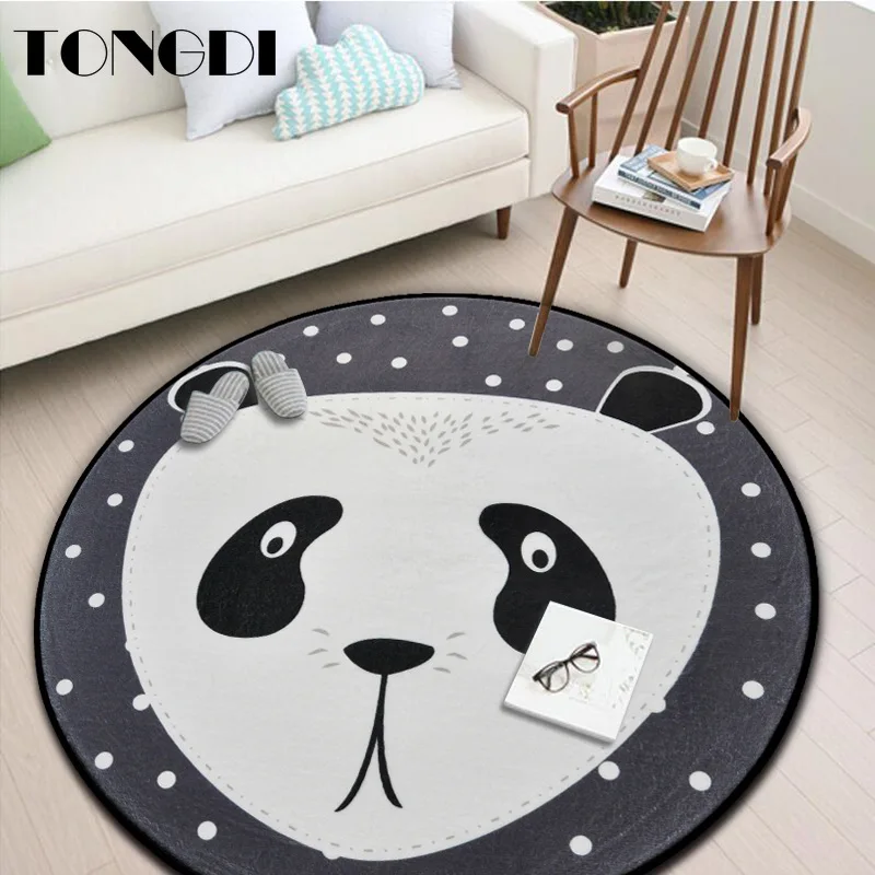 Детский круглый коврик TONGDI милый мягкий нескользящий с принтом милых мультяшных