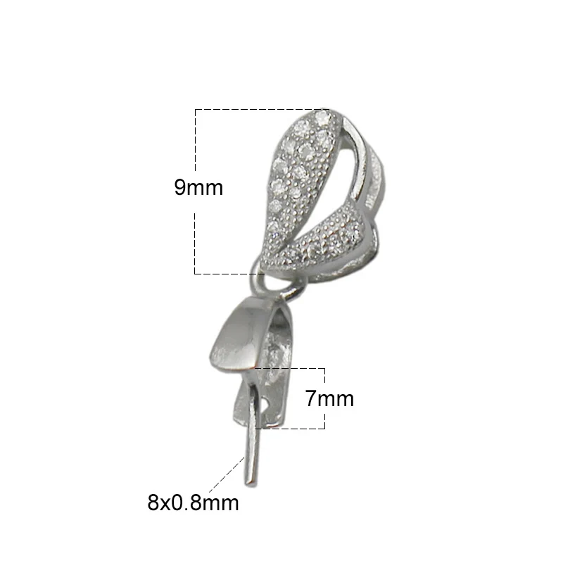 Beadsnice Твердое Серебро 925 соединители под замком Серебряная Зажимная подвеска-Бейл Застежка для DIY персонализированных подвесок ID34622 - Цвет: platina plated