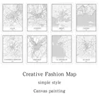 Французский черно-белый фотопостер в скандинавском стиле для гостиной, Париж, Ренн, Тулуза, настенные художественные картины, домашний декор, холст, живопись