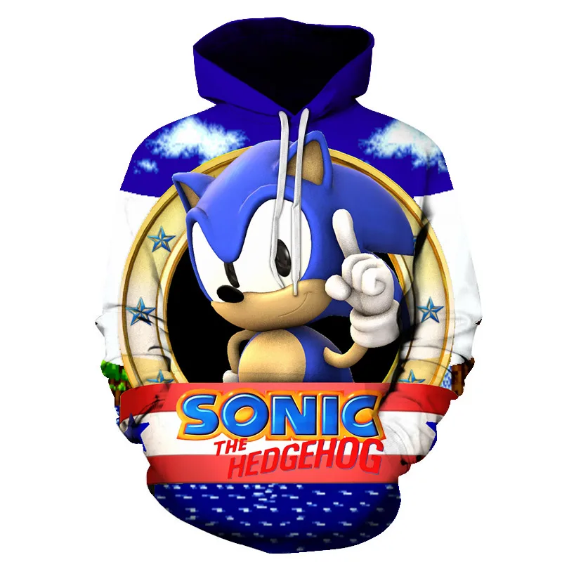 Хит продаж! толстовка с капюшоном Sonic the hedgehof для мужчин белая аниме Harajuku 3D модный
