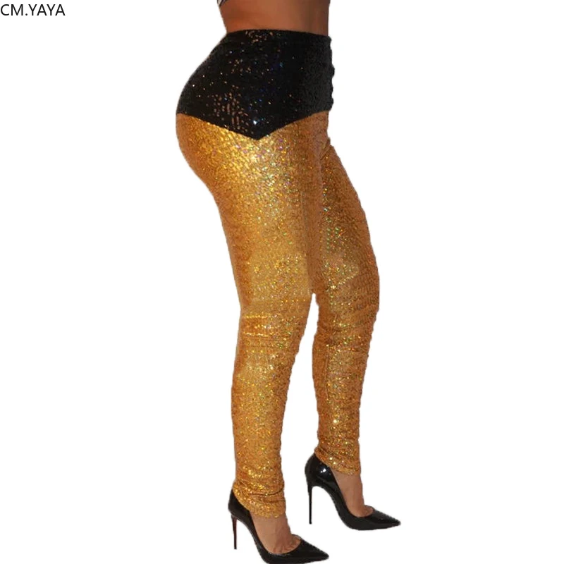 New Autumn Winter Women Fashion Pants Sequined High Waist Trousers Casual Street Elastic Pencil Leggings GL8225 | Женская одежда