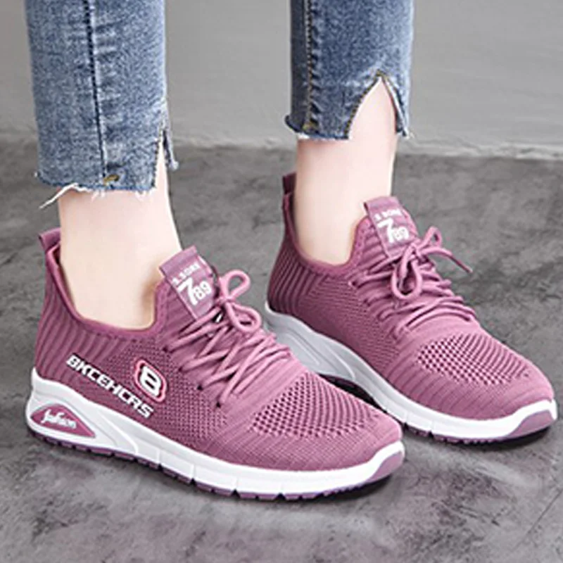 Новый Женские туфли лодочки кроссовки Женская повседневная трикотажная