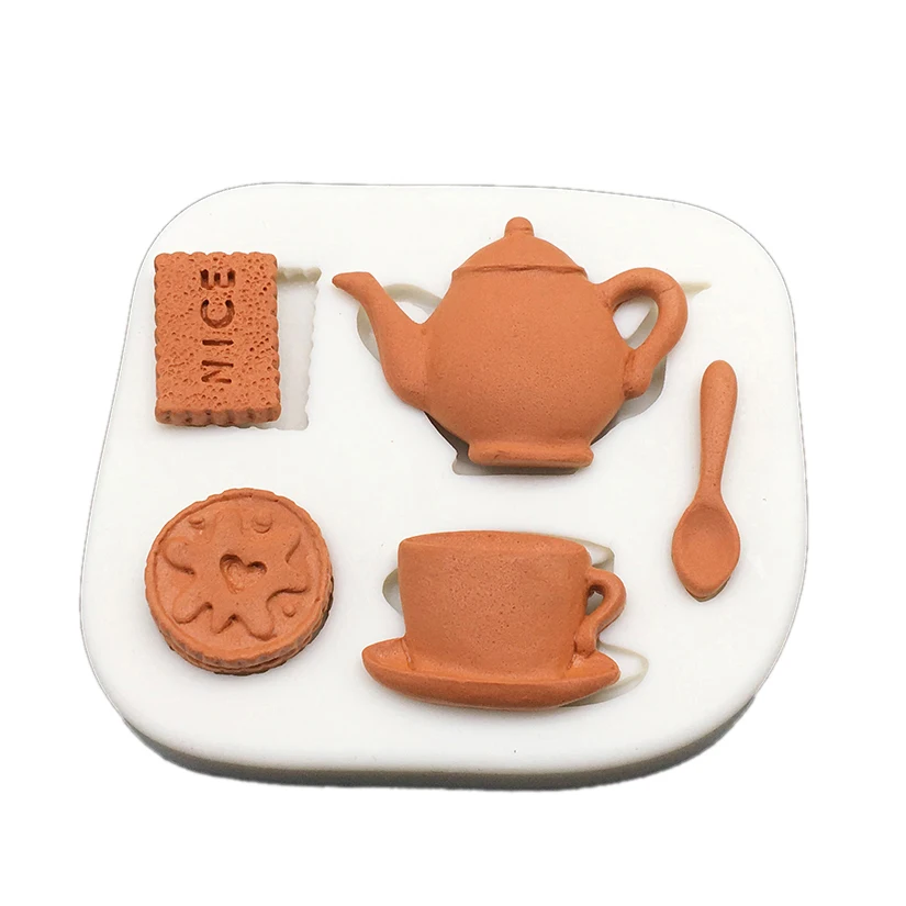 Biscuits Coffee Silicone Mold Sugarcraft Chocolate Cupcake Baking Mold Fondant Cake Decorating Tools
