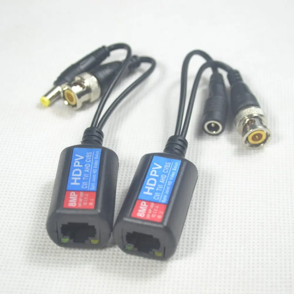 8MP CCTV BNC видео Мощность HD балун HD CVI TVI AHD CVBS CAT5e 6 Защита от перенапряжения 5MP 4MP 3MP 1080P 960P 720P для HD камеры