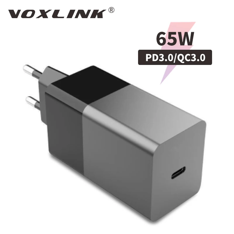voxlink 65 вт 3 портов ган usb c pd настенное