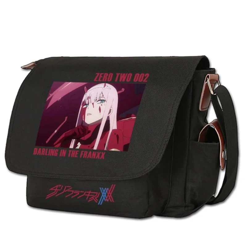 

Anime DARLING in the FRANXX 02 Zero Two Messenger Bag Cosplay Satchel Casual Fashion Schoolbag Oxford Cloth Shoulder Bag