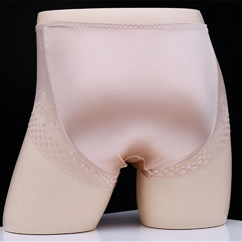 Пикантные масло глянцевый размера плюс унисекс Лоскутные трусы ледяная шелковая