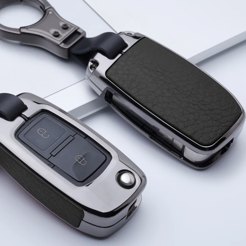Кожаный чехол для автомобильных ключей из цинкового сплава Volkswagen VW Golf Bora Jetta Polo GOLF