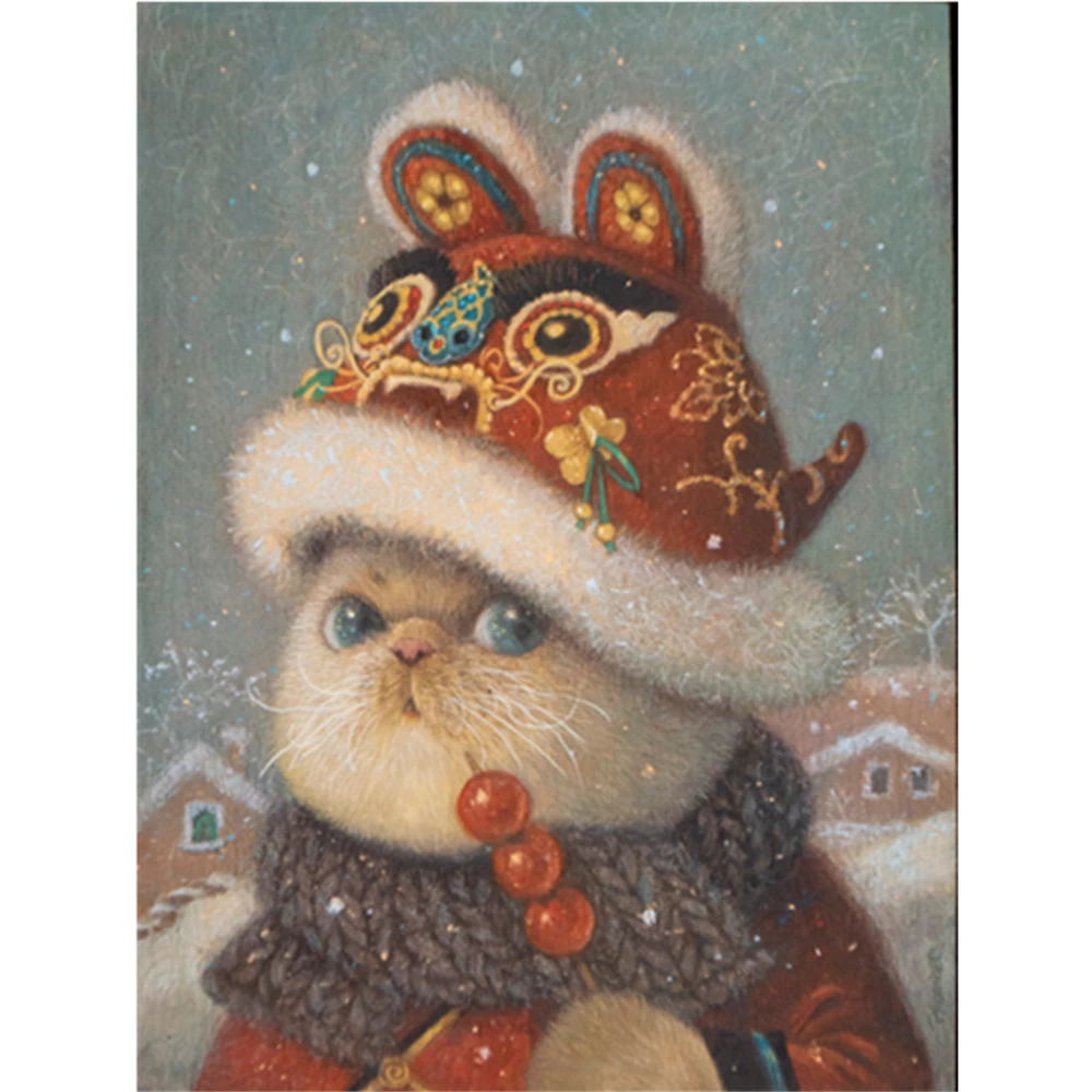 

Decorative Paintings Diamond Painting Cute Animal Cross Stitch 5D Diamond Embroidered Animal Rhinestone Photo Home Decoration