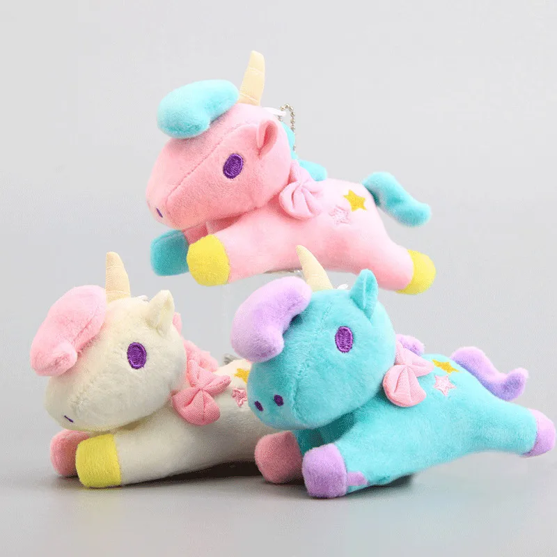 Единорог плюшевые Keychain14cm Kawaii Маленькие близнецы звезды милые мини мягкие животные подвеска лошадь игрушки для детей подарок