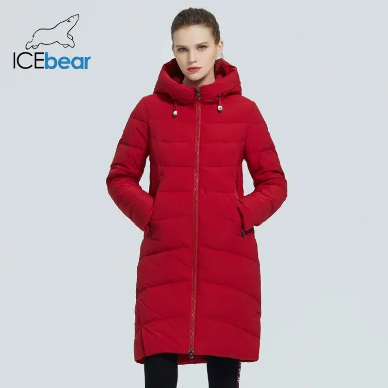 

icebear 2021 winter long coat Ladies classic high-quality parka fashion jacket Hooded women's clothing GWD20101I