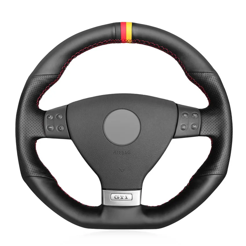 

Black PU Faux Leather Car Steering Wheel Cover for Volkswagen Golf 5 Mk5 GTI VW Golf 5 R32 Passat R GT 2005