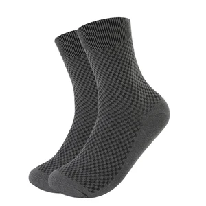 Носки MWZHH мужские, бамбуковые, длинные, дышащие, дезодорирующие, деловой стиль, черные, Размер 40-46