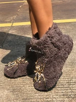 2021 new female fluffy boots snow boots outside shoes designer boots women famous brands comfortable faux fox fur winter boots