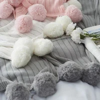super soft blankets bedspread on the bed sofa blanket tassel knitting ball wool leisure soft warm blankets for summer ac