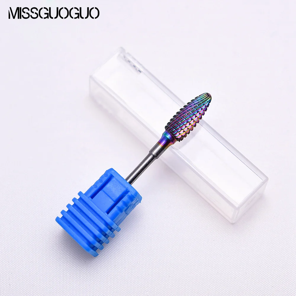 

Bullet Rainbow Tungsten Carbide Nail Drill Bit Cuticle Clean Burr Bits For Manicure Nail Drill bits Gel Remove bits
