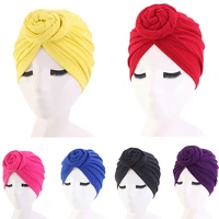 women elastic cotton turban caps chemo hat solid color headscarf female headband turbans muslim cap chemotherapy cap