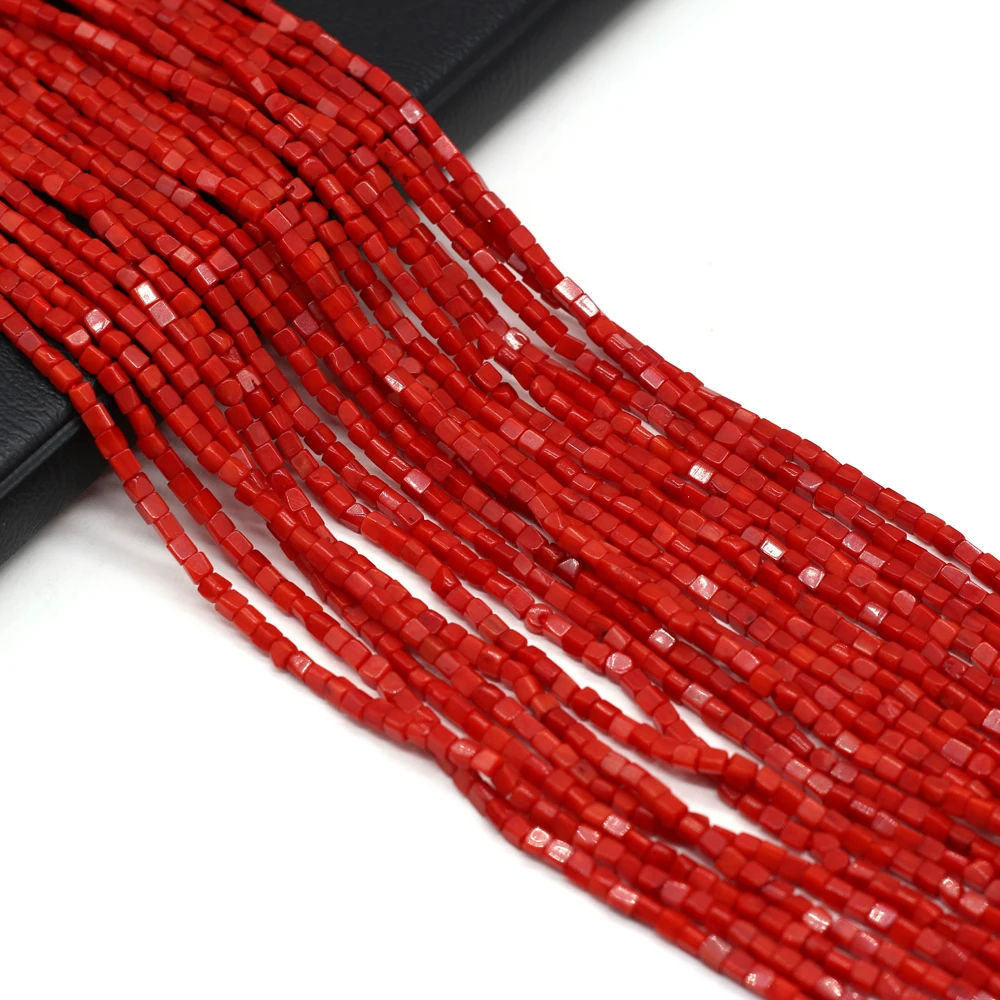 

Hot Imitate Red Square Coral Loose Spacer Beads for Jewelry Making DIY Women Necklace Bracelet Earrings Gift Size 2.5x2.5mm