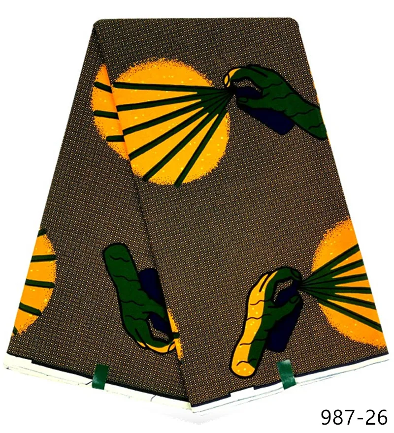 

veritable wax guaranteed real wax high quality pagne wax 6yard african ankara sewing fabric 100% Cottton for wedding dress 987