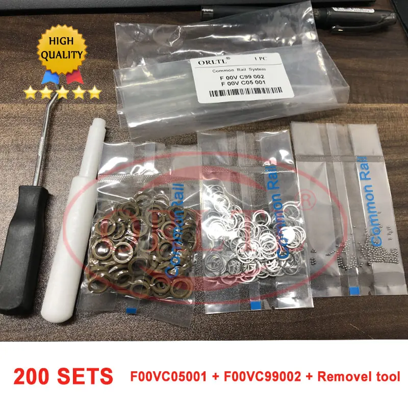 

200 шт. уплотнительное кольцо F00VC99002 стальные шарики инжектора F00VC05001 ремонтные комплекты для Bosch 0445120007/0445120153/0445120067