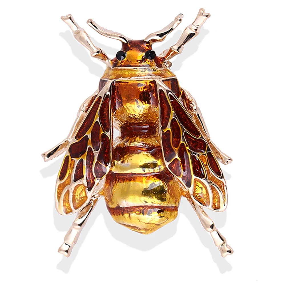Модные насекомое с эмалевым покрытием Броши для женщин дети Милая пчела черный
