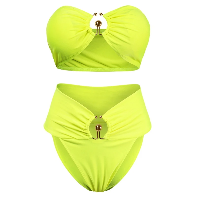 

Women Sexy 2pcs Bikini Set U-Wire Push Up Swimsuit Strapless Solid Bathing Suit XXUF