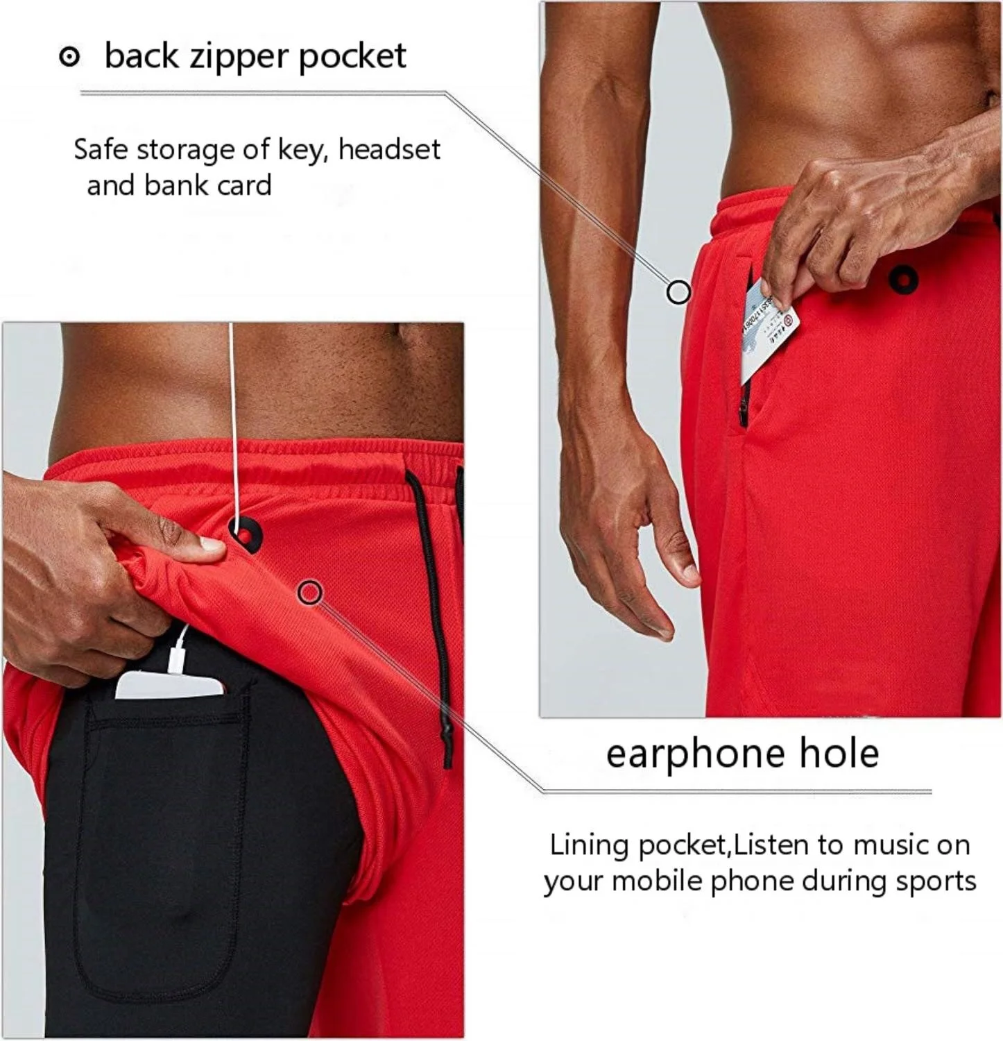 

Mens 2 in 1 Fitness Running Shorts Quick Dry Training Bodybuilding Shorts Workout Jogging Fitness Gym Shorts