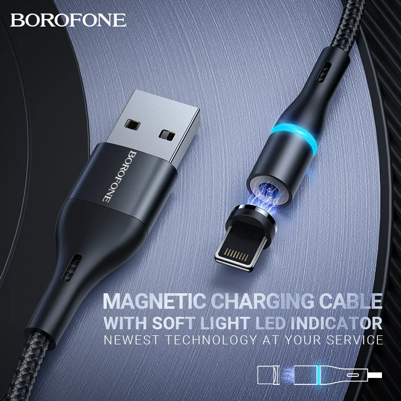 

BOROFONE Magnetic USB Cable for Lightning Fast Charging Type C nylon Magnet wire Charger Charge Mobile Phone USB-C Cord durable