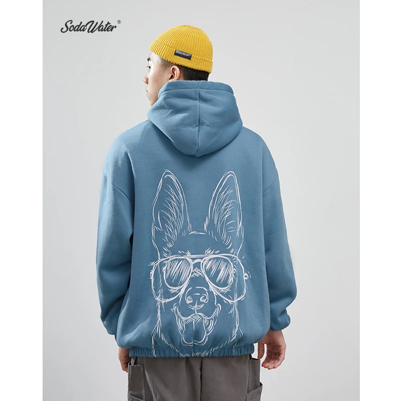 Мужские флисовые толстовки SODAWATER Повседневный пуловер в стиле хип-хоп модная