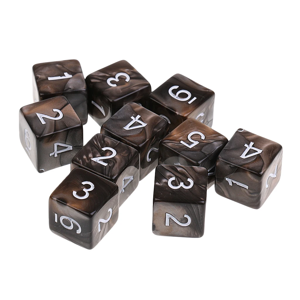 

10pcs 6 Sided Dice D6 Polyhedral Dice for High quality