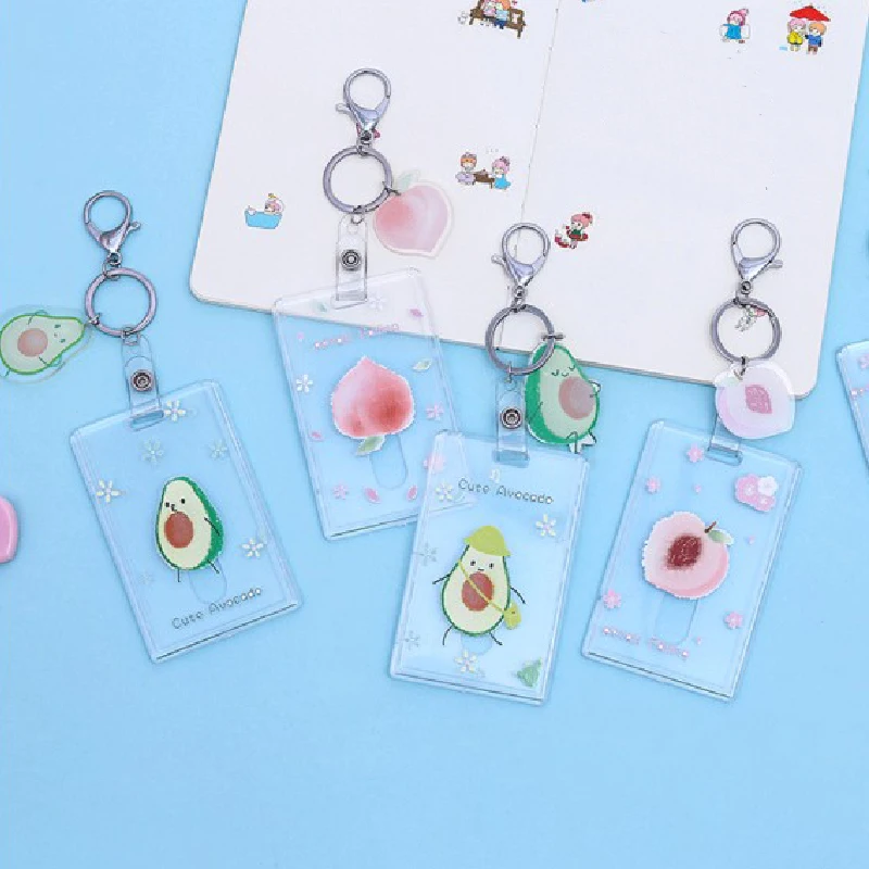 Милый прозрачный держатель для удостоверения личности авокадо студенческий