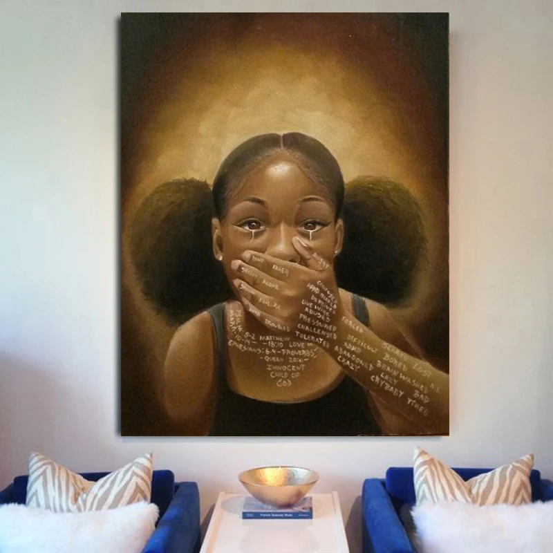 Картина на холсте черная боль художественные картины плакаты и принты настенные