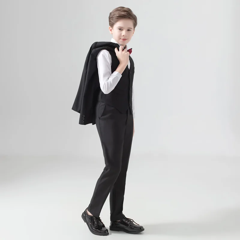 Flower Boys Suit for Weddings Kids Prom Party Tuxedo Formal Blazer Children's Day Pinao Performance Costume school uniform 2-16T | Детская