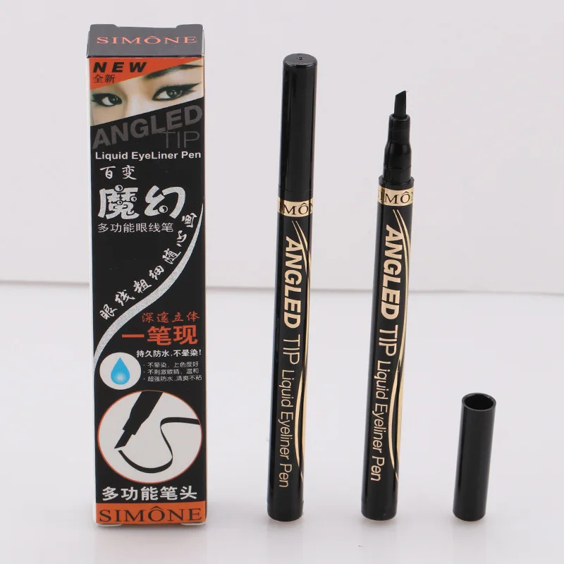 Макияж для глаз подводка водостойкая длинная черная жидкая карандаш легко